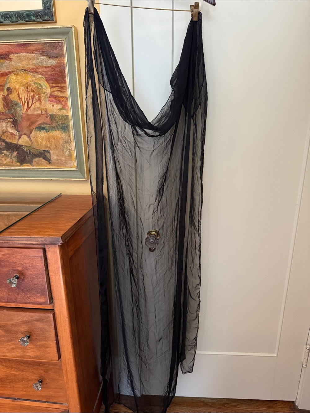 Sheer Black Scarf / Shawl j crew